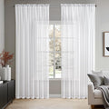 MIULEE 2 Panels Solid Color White Sheer Window Curtains Elegant Window Voile by MIULEE
