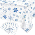 8 Pieces Snowflake Christmas Party Tablecloth Decorations, Plastic White by JectivsPartyDecorations