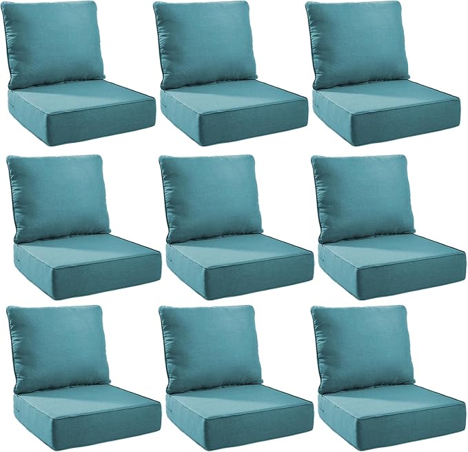 Outdoor Cushion Set for Furniture Patio Furniture, UV Resistant, Water Resistant by PLANNTONNEO