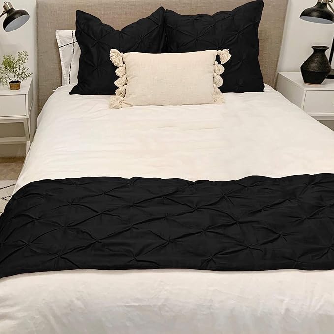 Bed Runner Set - 100% Pure Cotton 800 Thread Count - Luxury 1 Pinch Pleated Bed - Image 2