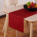 Home Ekaa Cotton Linen Red Table Runner 90 Inches Long – Washable Hemstitch 14 by HomeEkaa