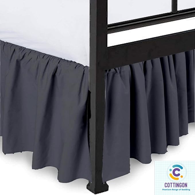 Ruffled Bed Skirt with Split Corners-Dust Ruffle - Image 3