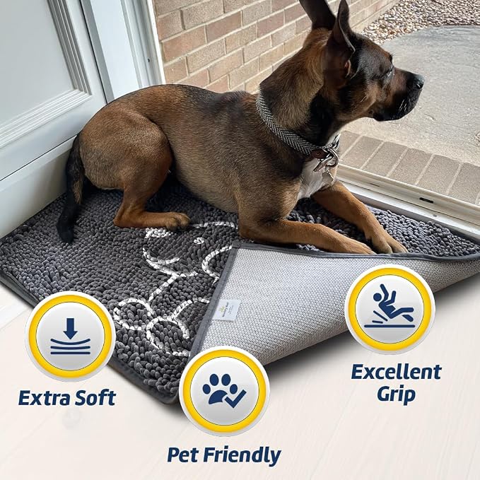 Muddy Mat® Lazy Dog Door Embroidery Mat Super Absorbent Microfiber Indoor - Image 3