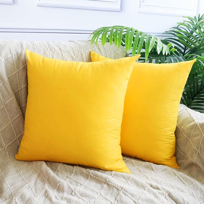 Thmyo 4-Pack 100% Cotton Comfortable Solid Decorative Throw Pillow Cases Square - Image 2