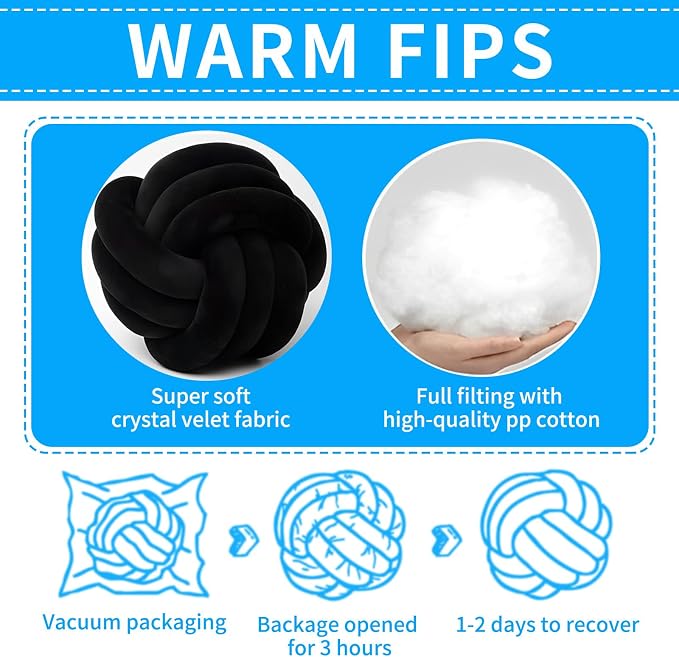 Knot Ball Pillows, Round Throw Pillow Cushion Home Decoration Soft Plush Pillow - Image 6