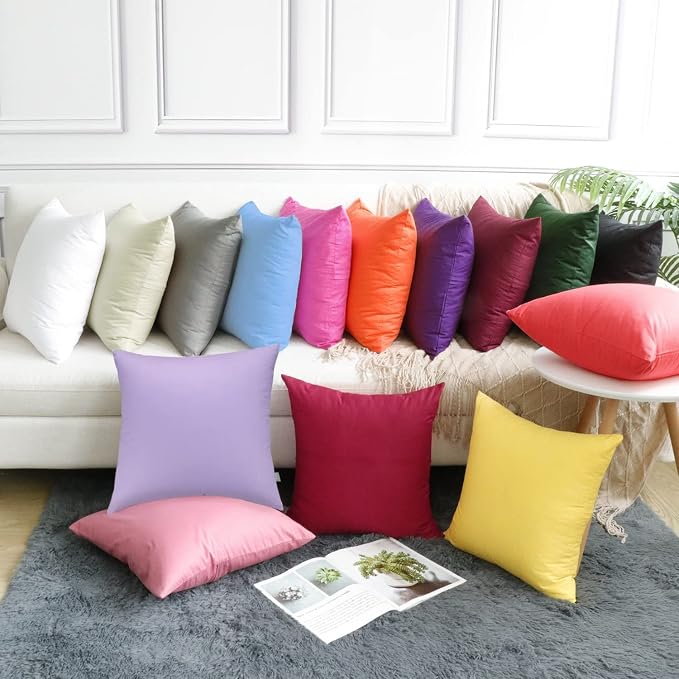 Thmyo 4-Pack 100% Cotton Comfortable Solid Decorative Throw Pillow Case - Image 4