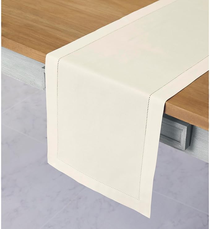 Solino Home Ivory Table Runner 132 Inches Long - Image 2
