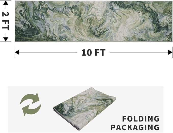 2x10 Runner Rug for Hallways Kitchen Modern Abstract Washable Rug Soft Non Slip - Image 2