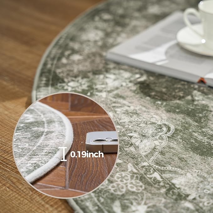 jinchan Round Rug 4ft Area Rug - Image 7