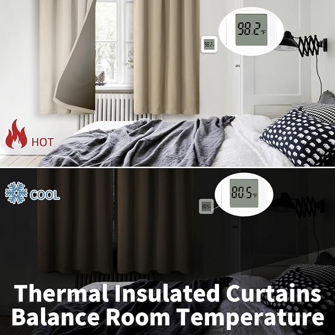BGment 100% Blackout Curtains for Bedroom 72 Inch Length 2 Panels, Thermal - Image 4