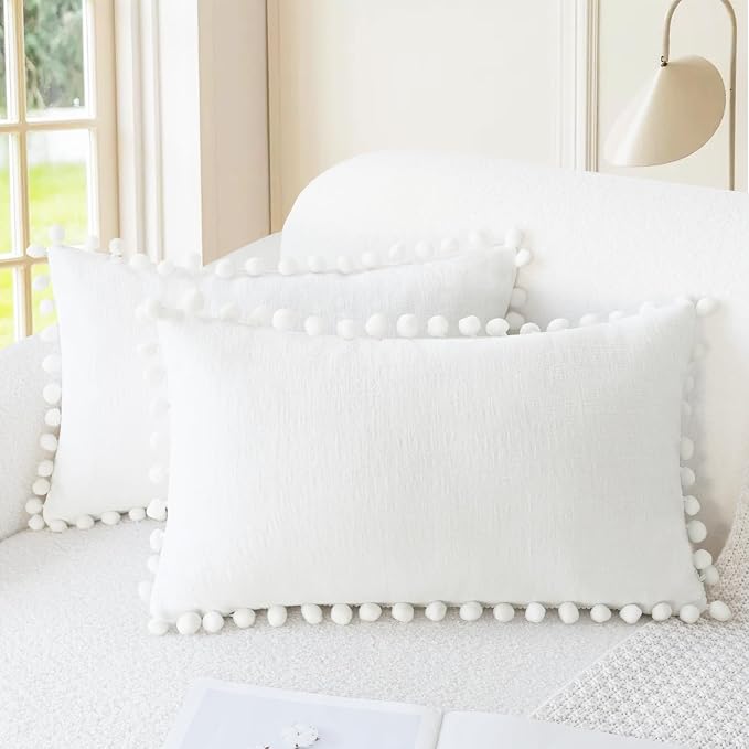 CaliTime Throw Pillow Covers Decorative 12 X 12 Inches Pack of 2 Cozy Solid by CaliTime