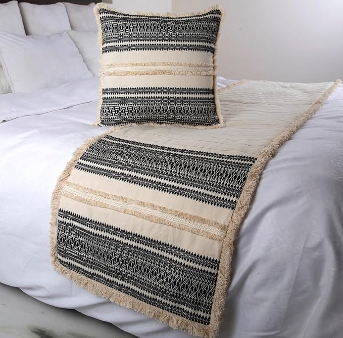 The HomeCentric Beige Bed Runner Without Pillow Cover, CA King Size 86"x18" - Image 4