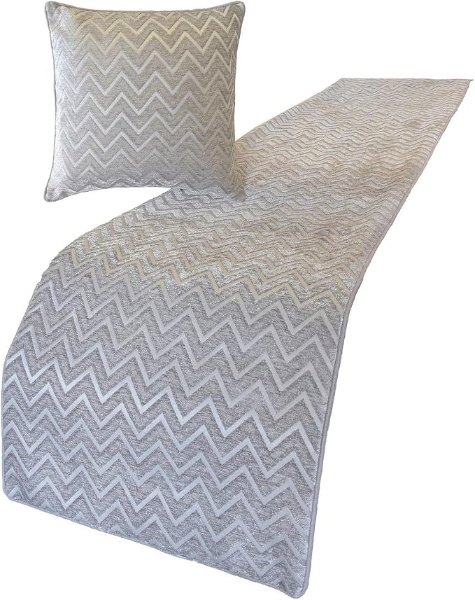 The HomeCentric King/Queen/Twin Silver Decorative Queen 74"x18" Bed Runner - Image 2