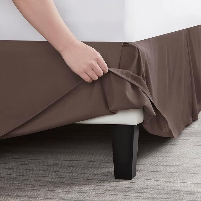 Nestl Dark Brown Bed Skirt Cal King Size - Image 5