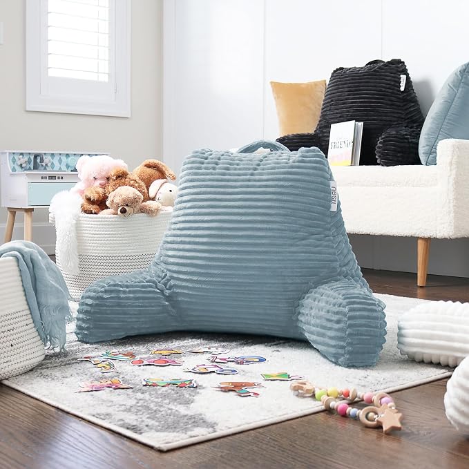 Nestl Reading Pillow with Shredded Memory Foam, Luxe Cut Plush Back Pillow - Image 9