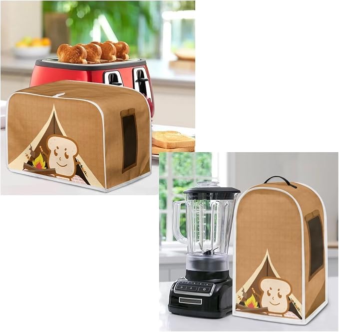 PointodoorFunny Cartoon Toast PrintAppliance CoversSet WashableKitchen Blender - Image 4