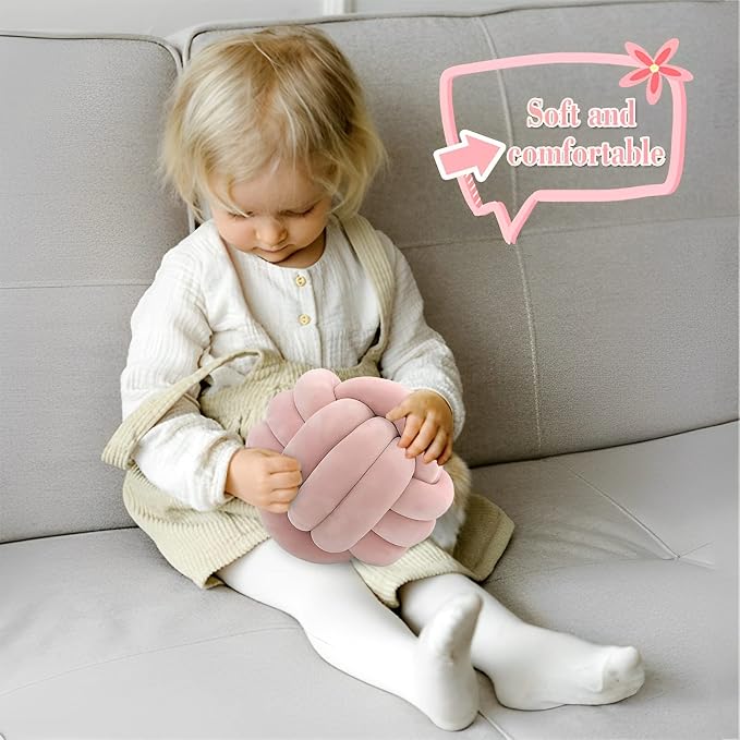 Knot Ball Pillows, Round Throw Pillow Cushion Home Decoration Soft Plush Pillow - Image 3