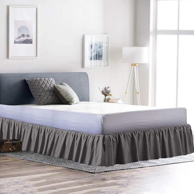 Bed Skirt - Ruffled Bed Skirt 12 Inch Drop Dust Ruffle - Dust Ruffle Bedskirt - Image 3