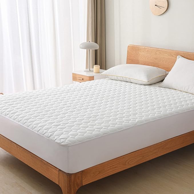 California King Size Waterproof Mattress Protector Fitted Quilted Mattress Pad - Image 7