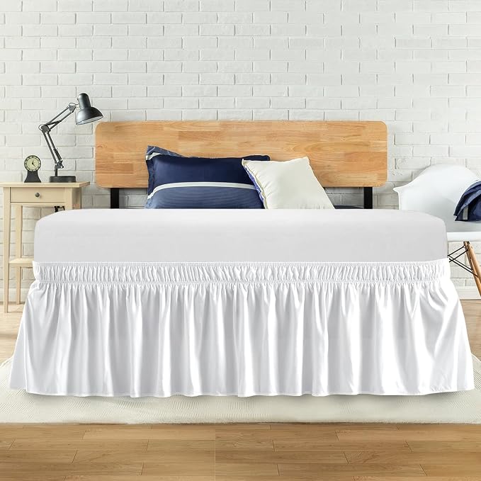 Full Bed Skirt, Elastic Wrap Around Bed Skirt Full Size, Bed Skirts by ANARACHON