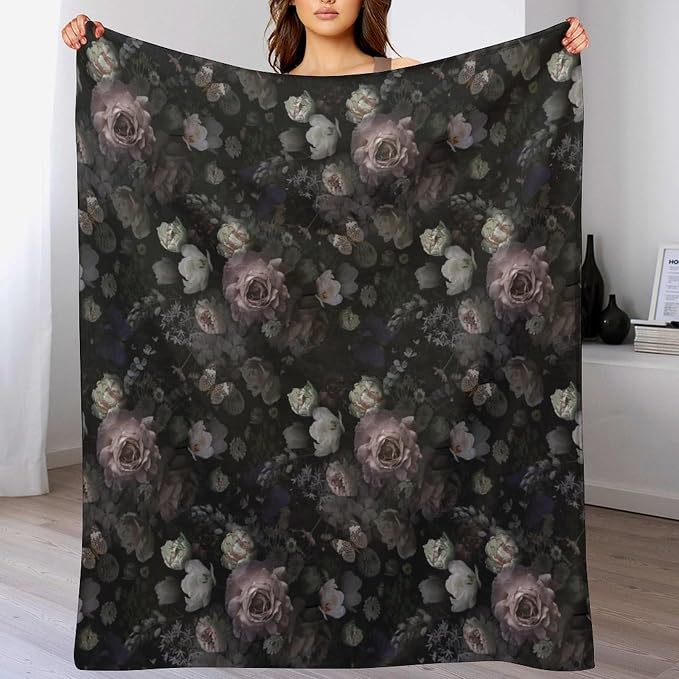 Vintage Gothic Floral Blanket - Image 8