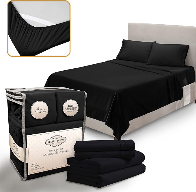 Full Size Bed Sheets Cooling by AbeeroHome