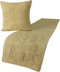 The HomeCentric King Queen Twin Beige Handmade Queen 74"x18" Bed Runner by TheHomeCentric