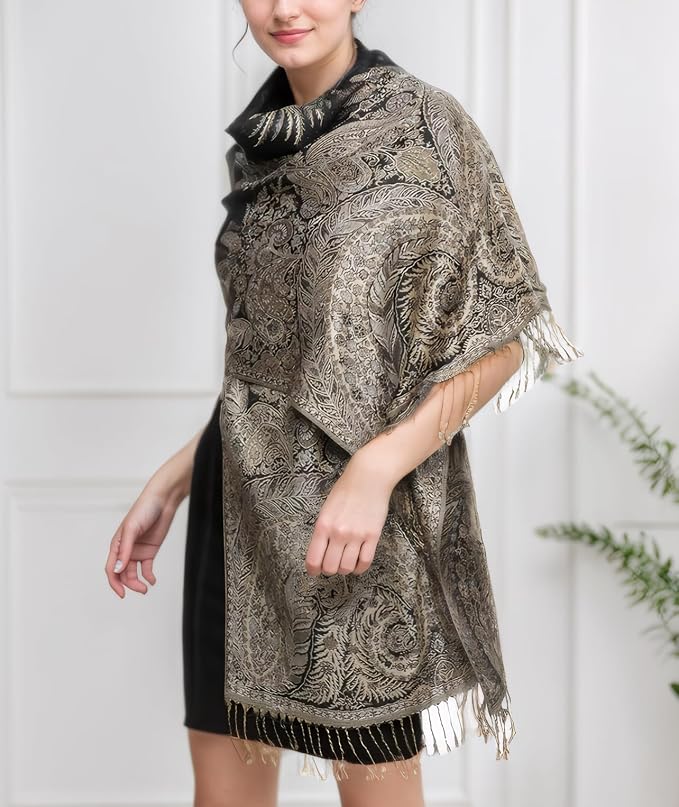 Achillea Big Paisley Pashmina Shawl Wrap - Image 3