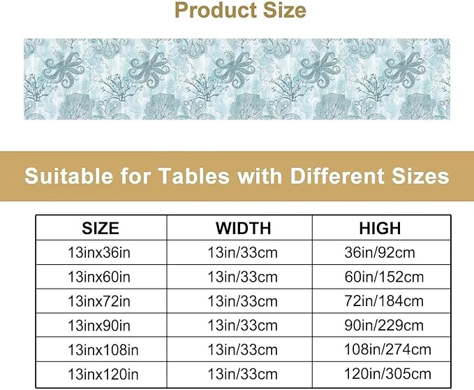 Coastal Sea Shell Starfish Table Runner Summer Ocean Beach Table Runner - Image 4