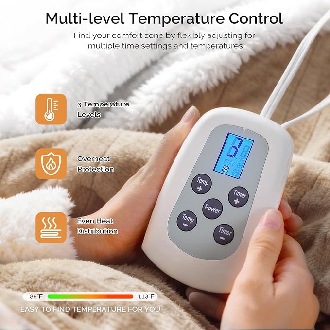 Heated Blanket Electric Blanket King 100"x90" Heating Blanket - Image 3