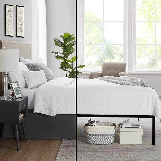 Nestl Dark Gray Twin Bed Skirt - Image 6
