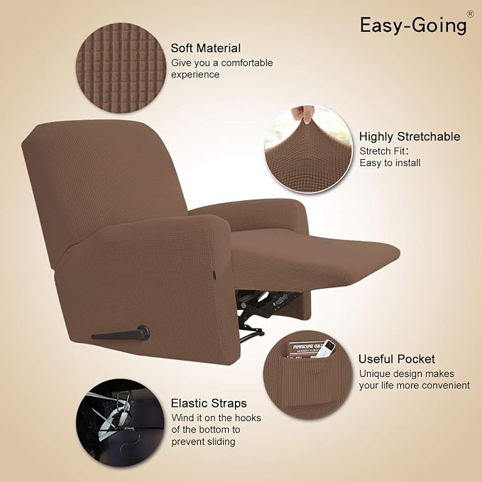 Easy-Going Recliner Stretch Sofa Slipcover Sofa Cover 4-Pieces Furniture - Image 3