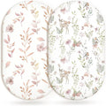 Bassinet Sheets for Baby Girls Boys 2 Pack, Fitted Baby Mattress Sheet for by Home