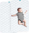 Waterproof Crib Mattress Protector Pad Cover 2 Pack 28" x 52", Anti Slip & by Bilobanbabybedding