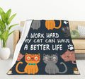 HGOD DESIGNS Cats Throw Blanket Funny Cat Blanket Animals Pet Pattern s Flannel by HGOD+DESIGNS