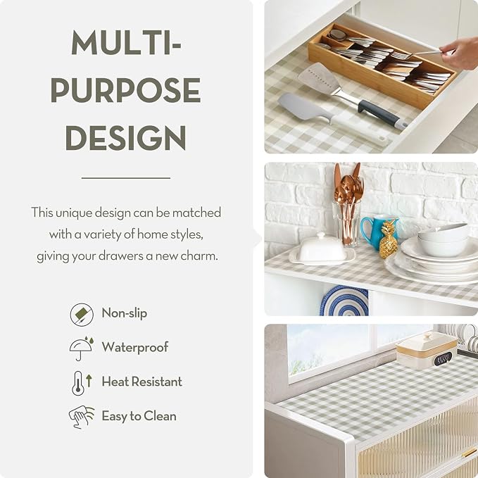 Drawer and Shelf Liner, Non-Slip Kitchen Cabinet Liners Non-Adhesive Thick - Image 6