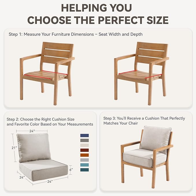 6" Thick Outdoor Chair Cushions - Image 7