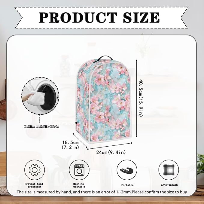 Talayituse Cherry Blossom Marble Print Blender Dust Cover, Fingerprint - Image 6