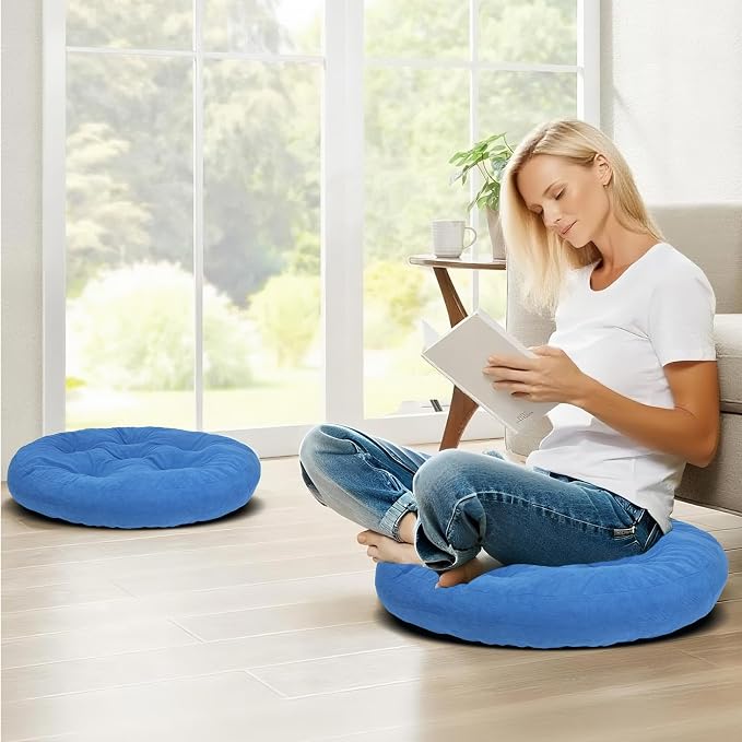 Meditation Floor Pillow Set of 2, Round Large Pillows Seating - Image 3