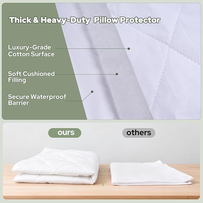 CoolShields Premium 100% Cotton Waterproof Pillow Protectors - Image 4