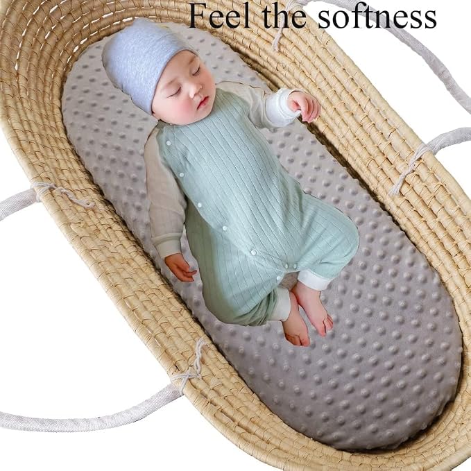 Dot Bassinet Sheet Set 2 Pack Stretch Fitted Cradle Sheets, Ultra Soft Thick - Image 3