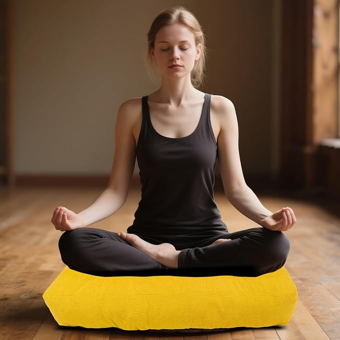 Meditation Floor Pillow Set of 2, Square Large Pillows Seating - Image 5