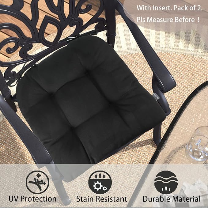 Outdoor Chair Cushions 19 x19 Inch, Water Resistant Tufted Seat Cushions 19" - Image 5