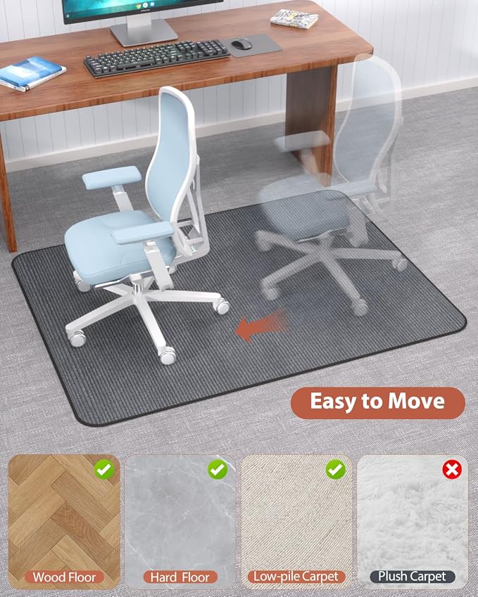 Blvornl Office Chair Mat for Hardwood Floor and Low Pile Carpet, Heavy Duty - Image 5
