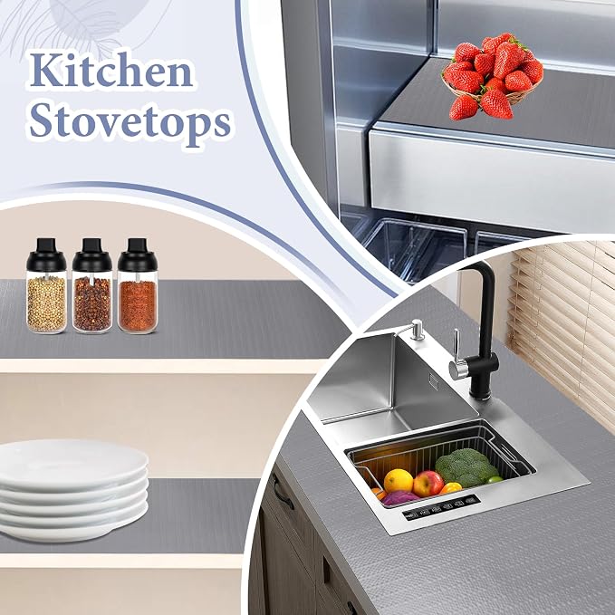 Drawer and Shelf Liner for Kitchen Cabinet: 12 in X 20 Ft Non Slip Waterproof - Image 3