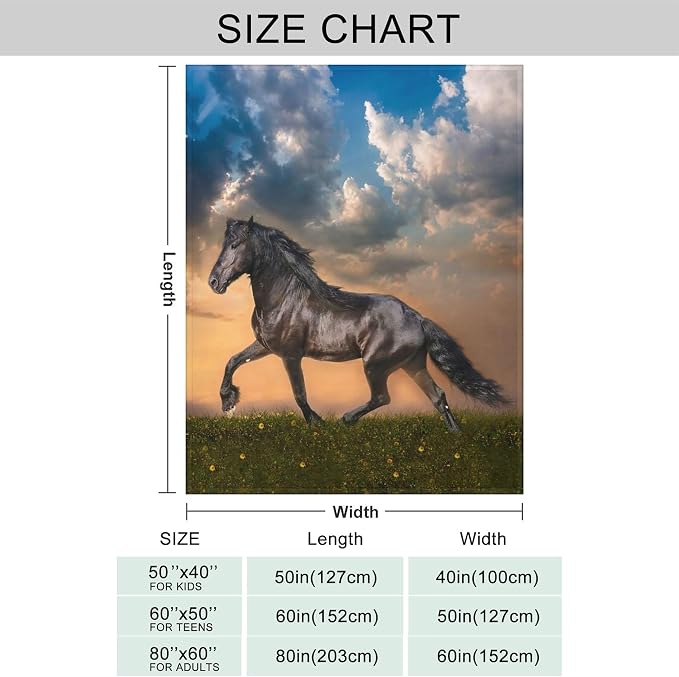 Strong Horse Throw Blanket for Couch, Super Soft Fuzzy Throws Warm Comfortable - Image 4