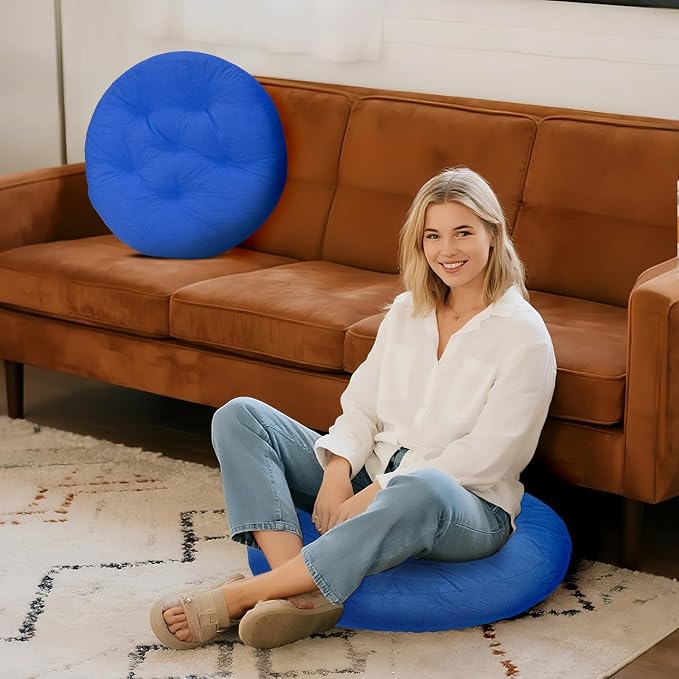 Meditation Floor Pillow Set of 2, Round Large Pillows Seating - Image 7