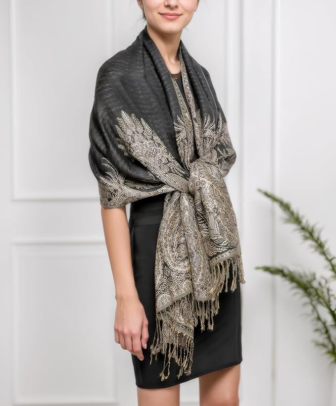 Achillea Big Paisley Pashmina Shawl Wrap - Image 5