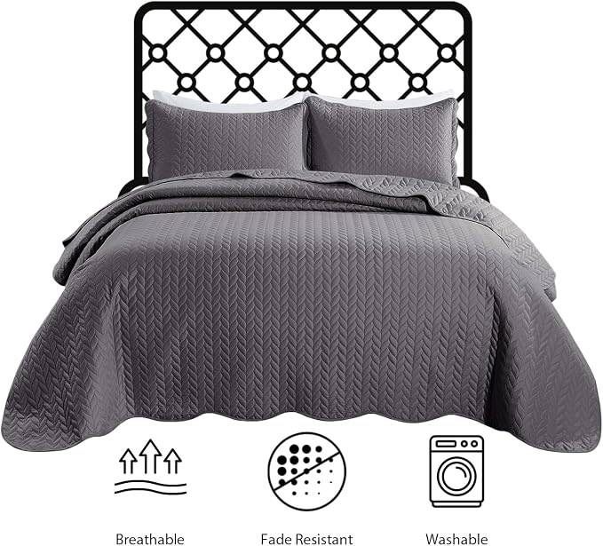 IR Imperial Rooms 8 Pack Quilt King Size Bedding - Image 3