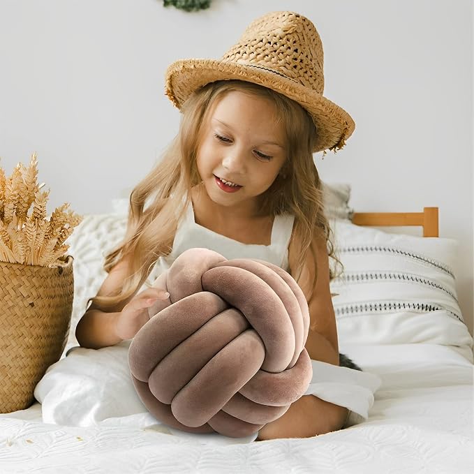Knot Ball Pillows, Round Throw Pillow Cushion Home Decoration Soft Plush Pillow - Image 3